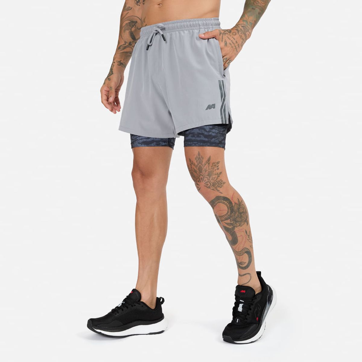 NEW ATHLETIC - Short Biker New Athletic Nacho Gris Con Plomo Hombre