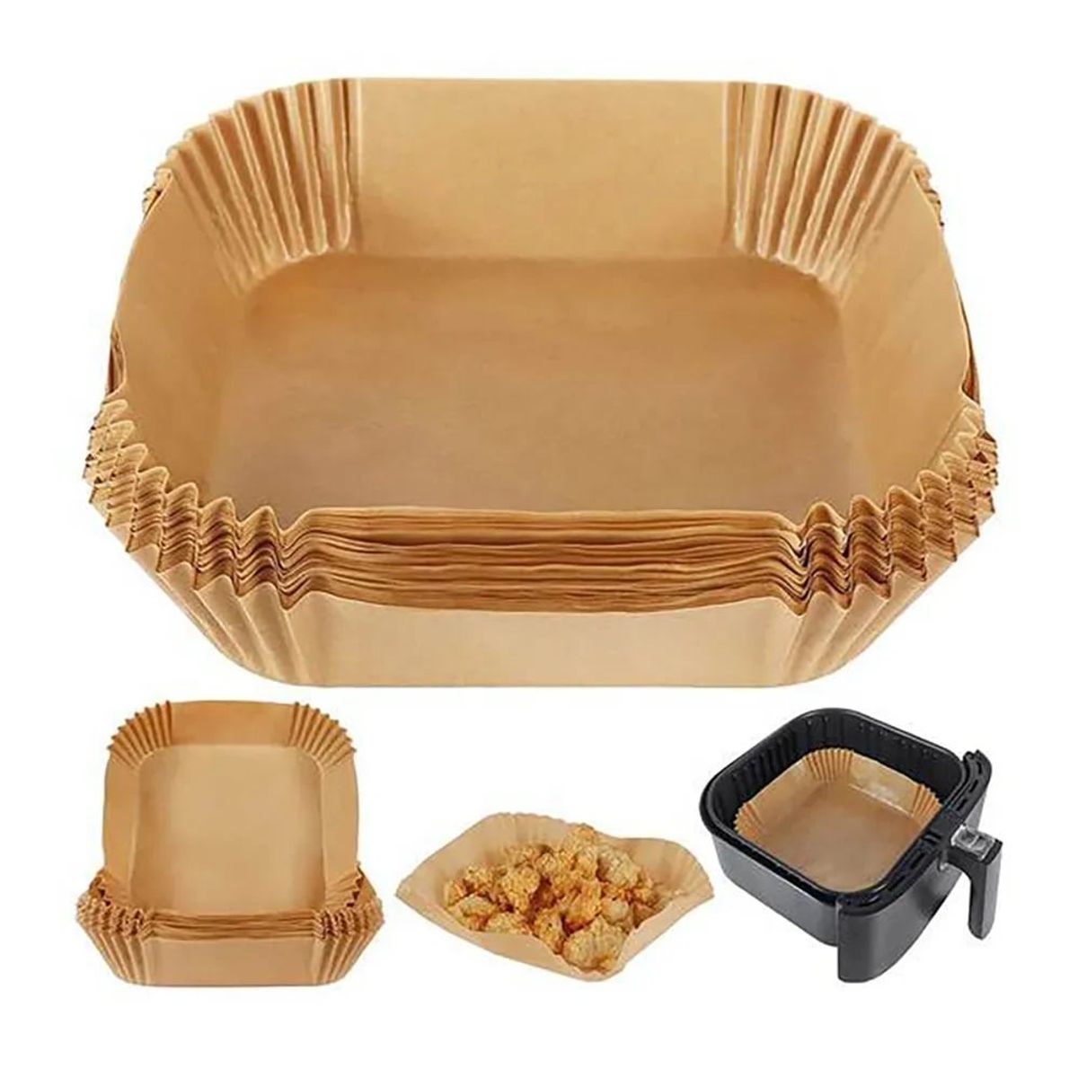 OTTOWARE - Papel Cuadrado Antiadherente para Freidora de Aire