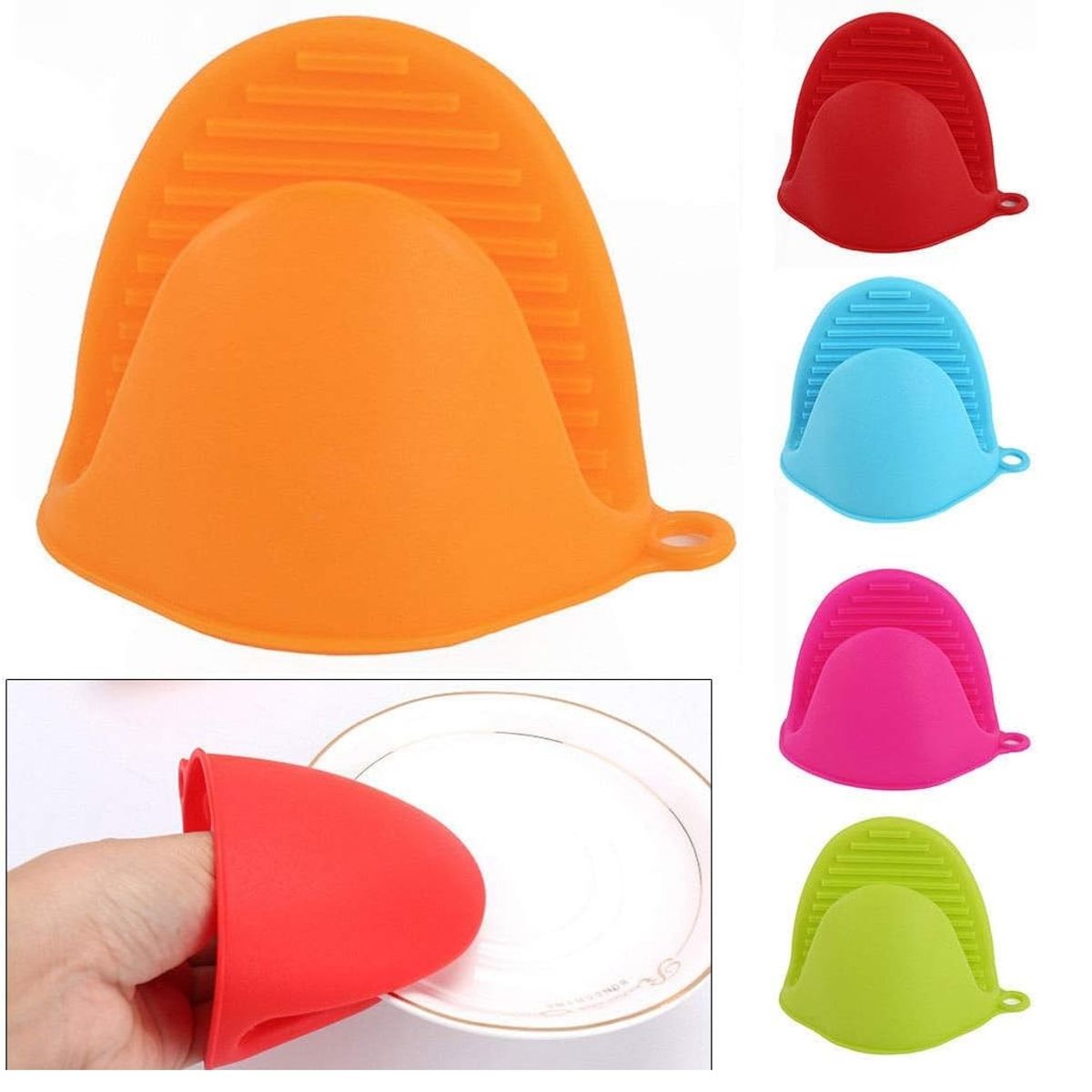 GENERICO - GUANTES PARA HORNO ANTIQUEMADURAS DE SILICONA NARANJA