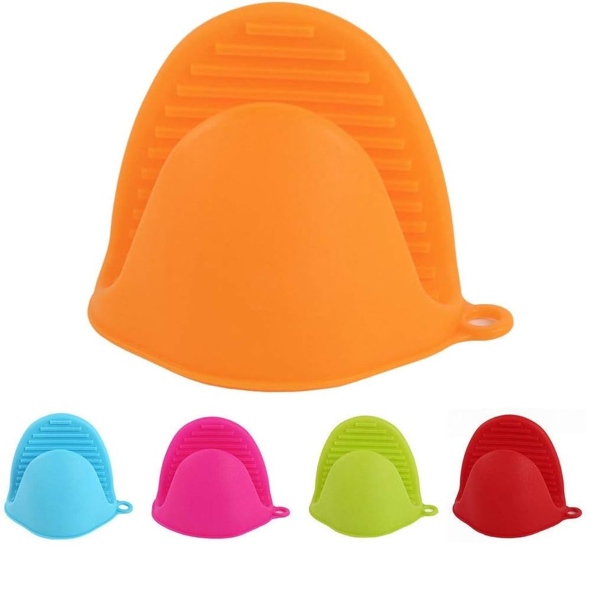 GENERICO - MANOPLAS PARA COCINA  ANTIQUEMADURAS DE SILICONA NARANJA