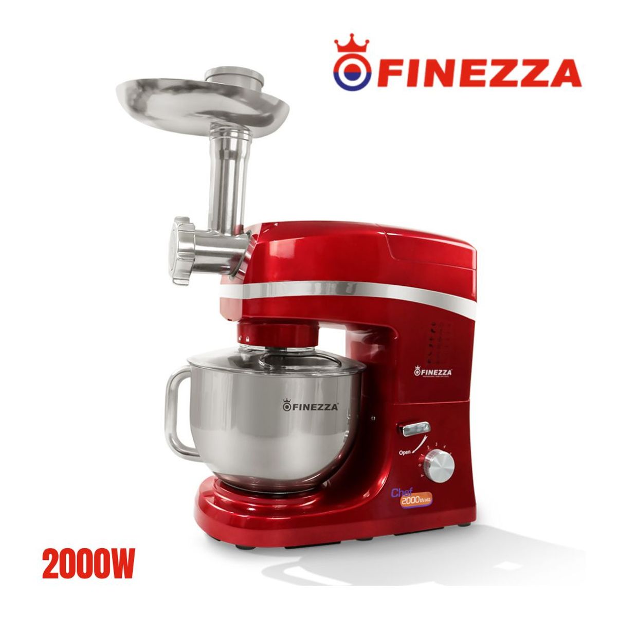 FINEZZA - BATIDORA FINEZZA DE 2000W y 5.2 Lts CON MOLEDOR DE CARNE