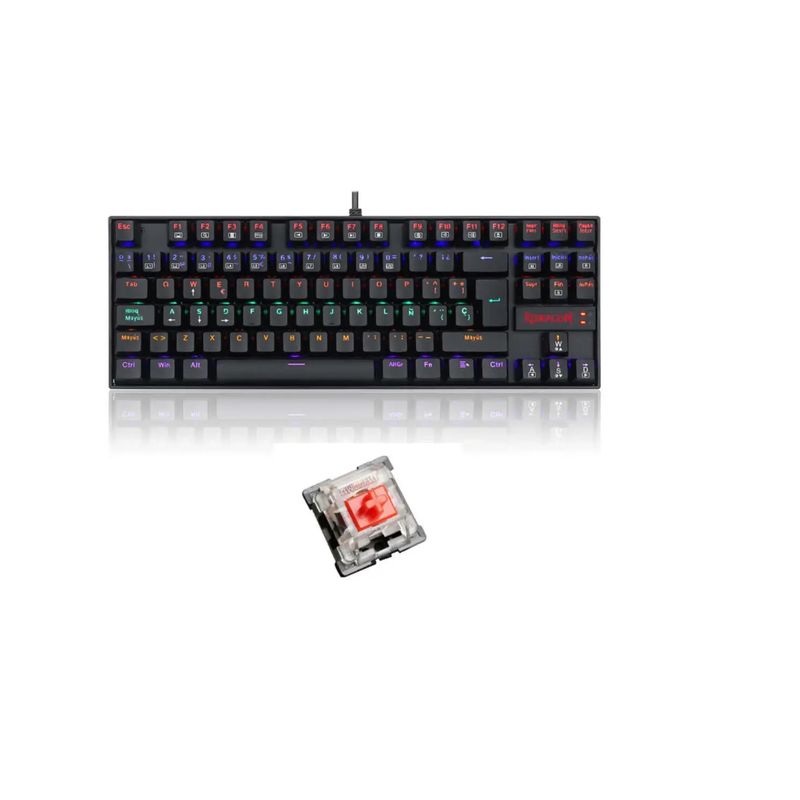 REDRAGON - Teclado Mecánico Redragon Kumara Rainbow K552-KR sp Negro Red Switch