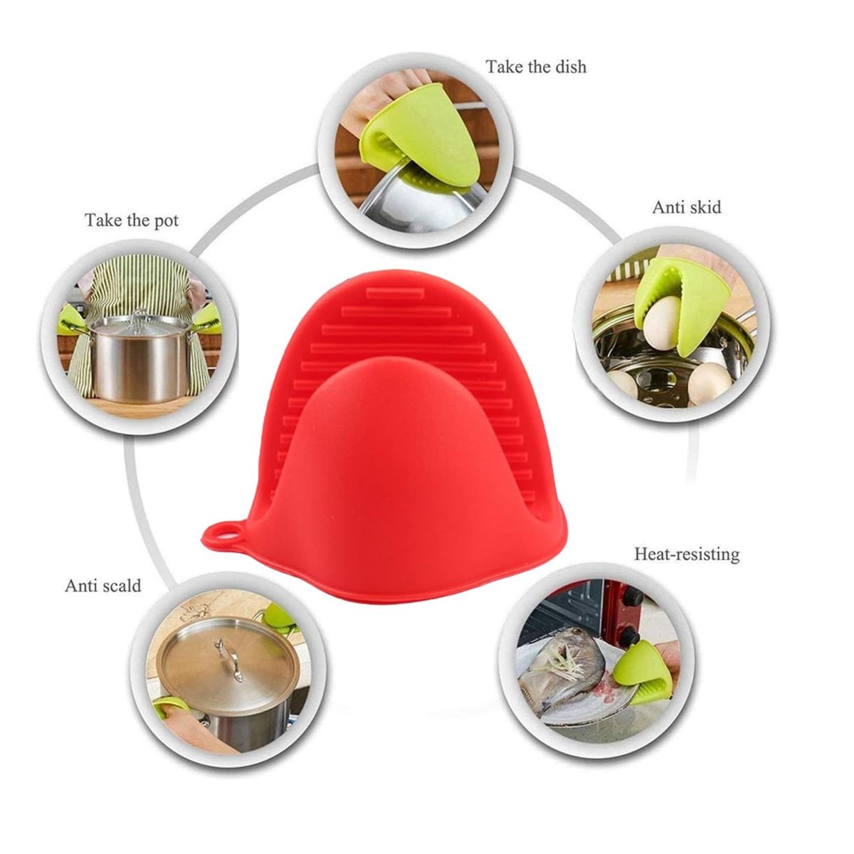 GENERICO - MANOPLAS PARA COCINA  ANTIQUEMADURAS DE SILICONA