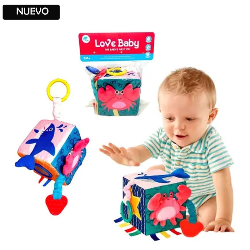 GENERICO - Cubo Sensorial Con Texturas Para Bebes Didáctico de Tela