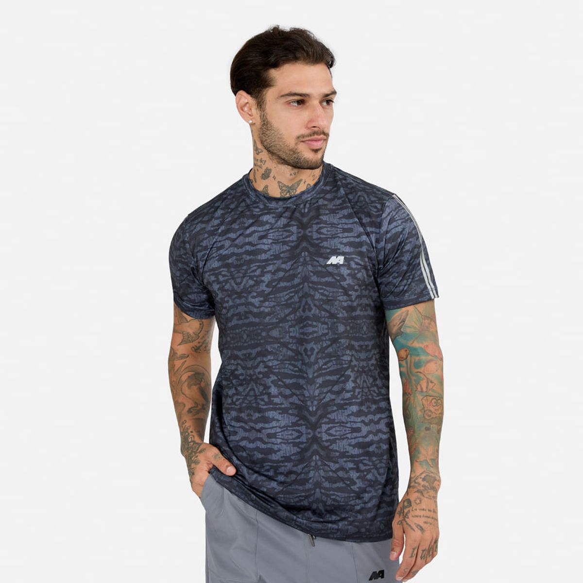 NEW ATHLETIC - Polo Mc New Athletic Mauro Plomo Print Hombre