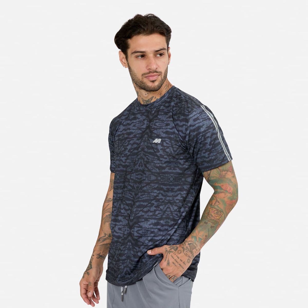 NEW ATHLETIC - Polo Mc New Athletic Mauro Plomo Print Hombre