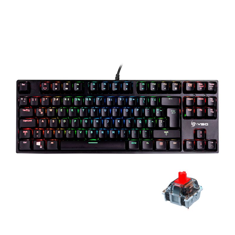 VSG - Teclado Mecánico Gamer VSG Alnitak Negro TKL Switch Rojo