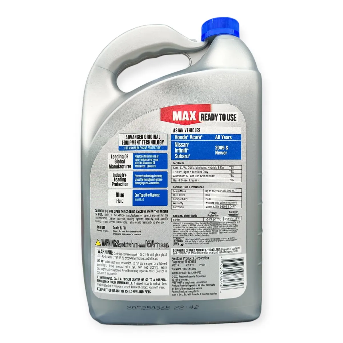 PRESTONE - Refrigerante Anticongelante Asian Cars Prestone Max 50% Azul
