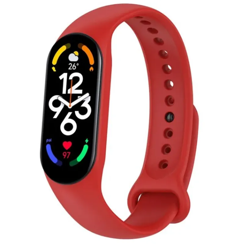 GENERICO - CORREA SILICON PARA XIAOMI MI BAND 3 Y 4 ROJO