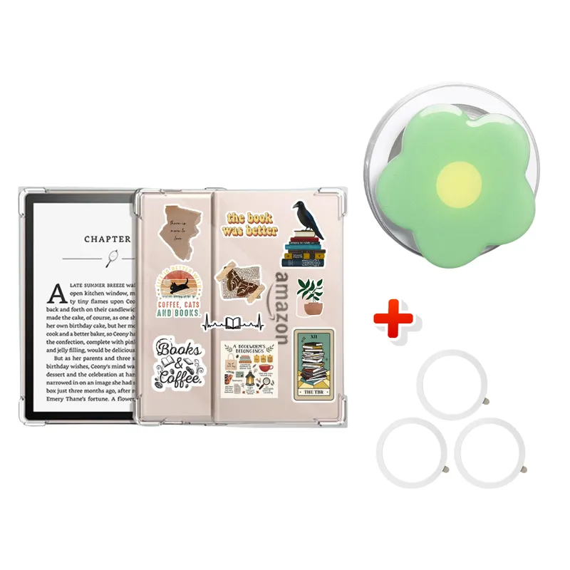 NEW BRAND - Combo Funda + Magsafe Popsocket Para Kindle Oasis 7 PuLG - Verde
