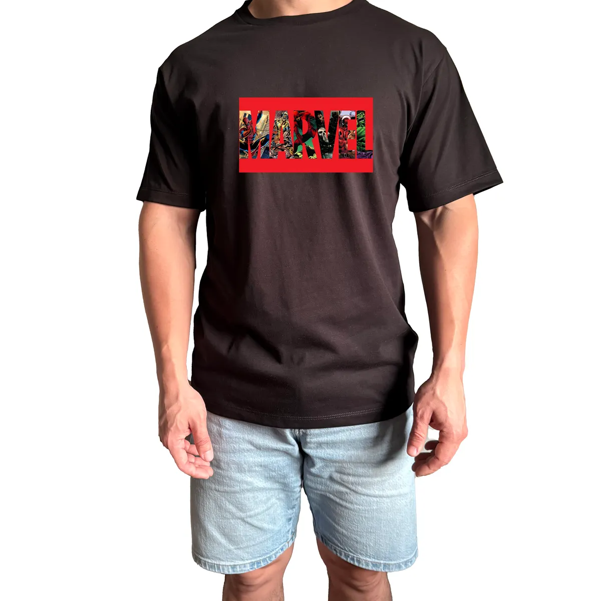 GENERICO - Polo Hombre manga corta Marvel - Negro