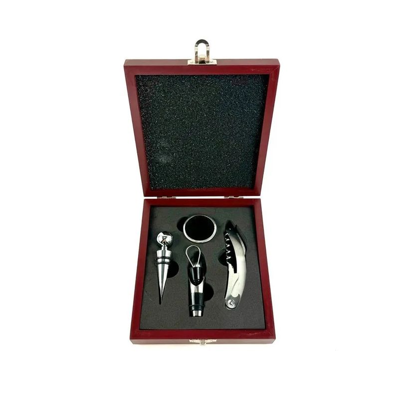 ICHIMATSU - SET DE ABRIDORES DE VINO 4 PIEZAS CAJA DE MADERA ICHIMATSU