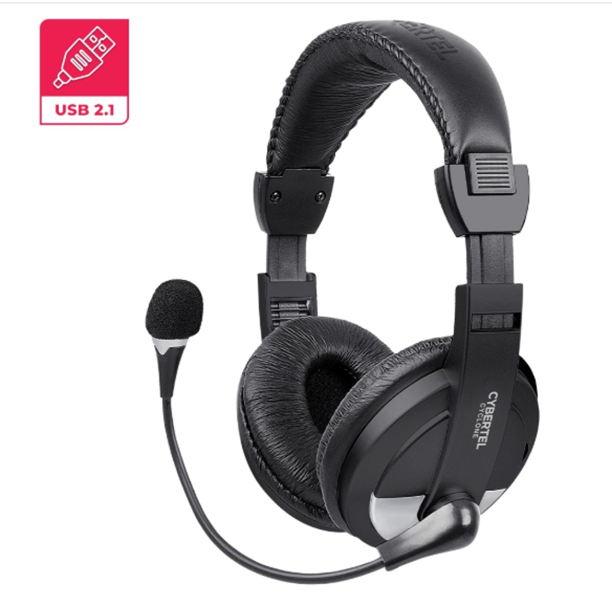 CYBERTEL - Audífono con Micrófono CYCLONE BLUE CYB H370B-U SILVER CYBERTEL