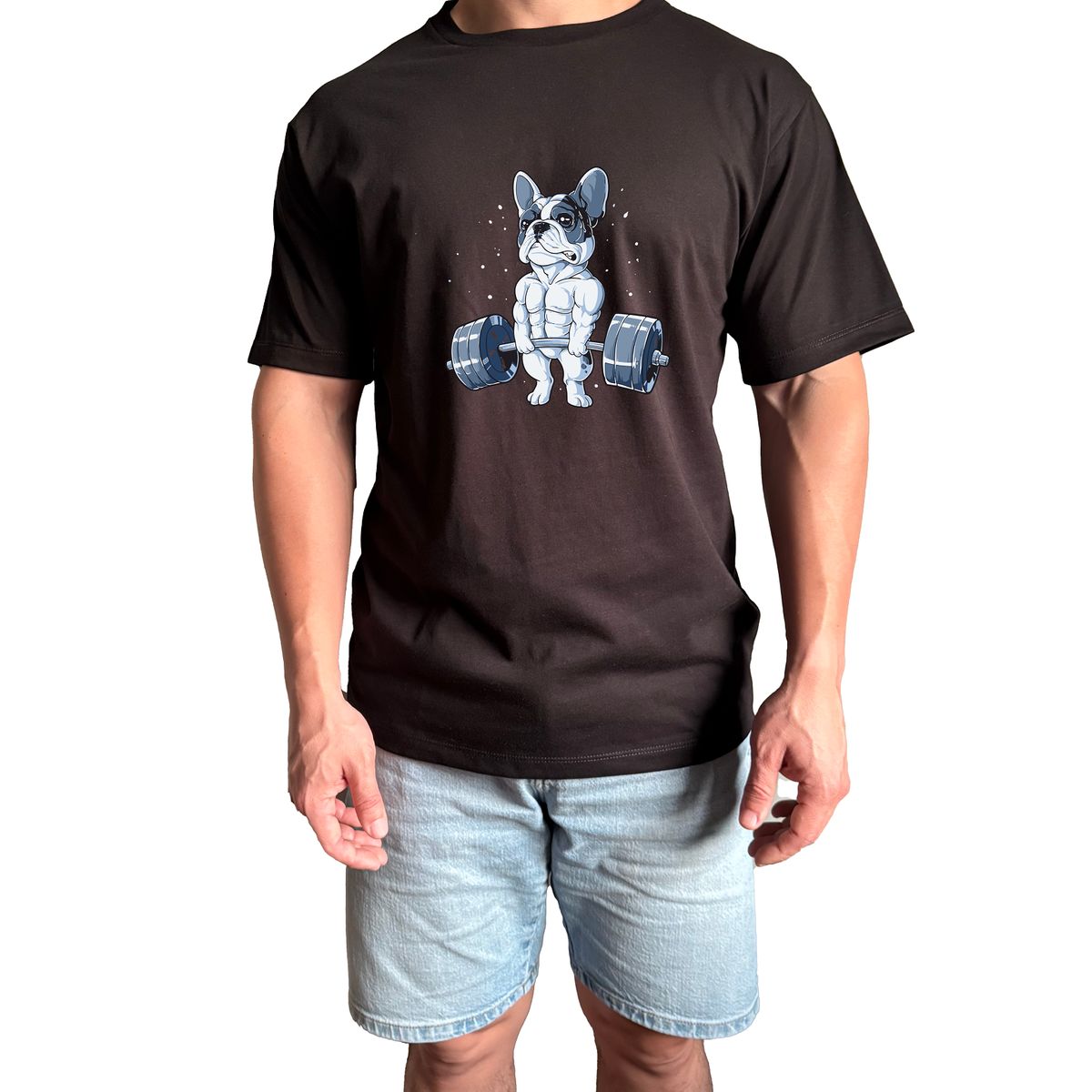 GENERICO - Polo Hombre manga corta diseño gym Tunes - Negro