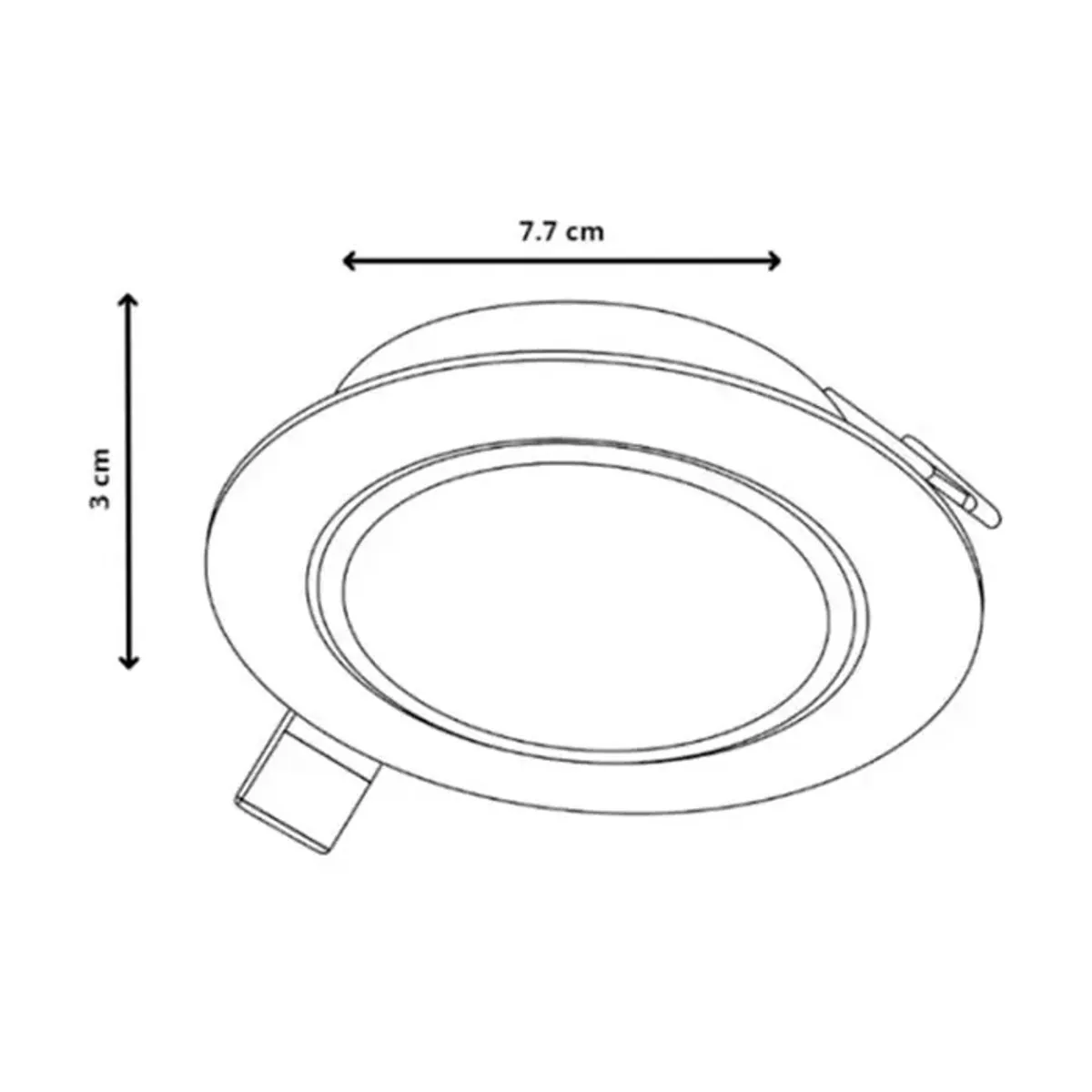 GENERICO - Spot Led 12W  Luz Blanca Base Plateado