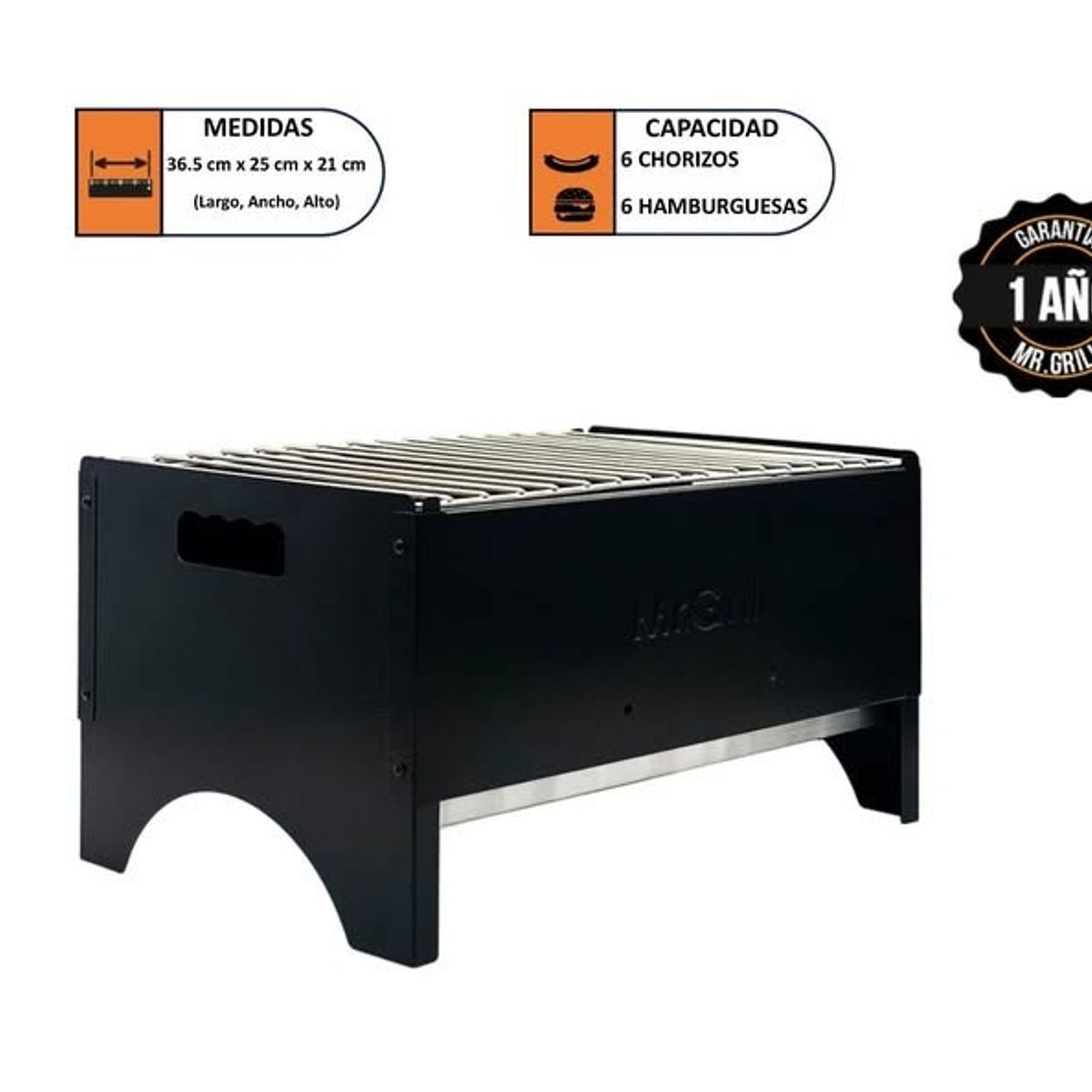 MR GRILL - Parrilla Portátil Rectangular Pocket Mr Grill