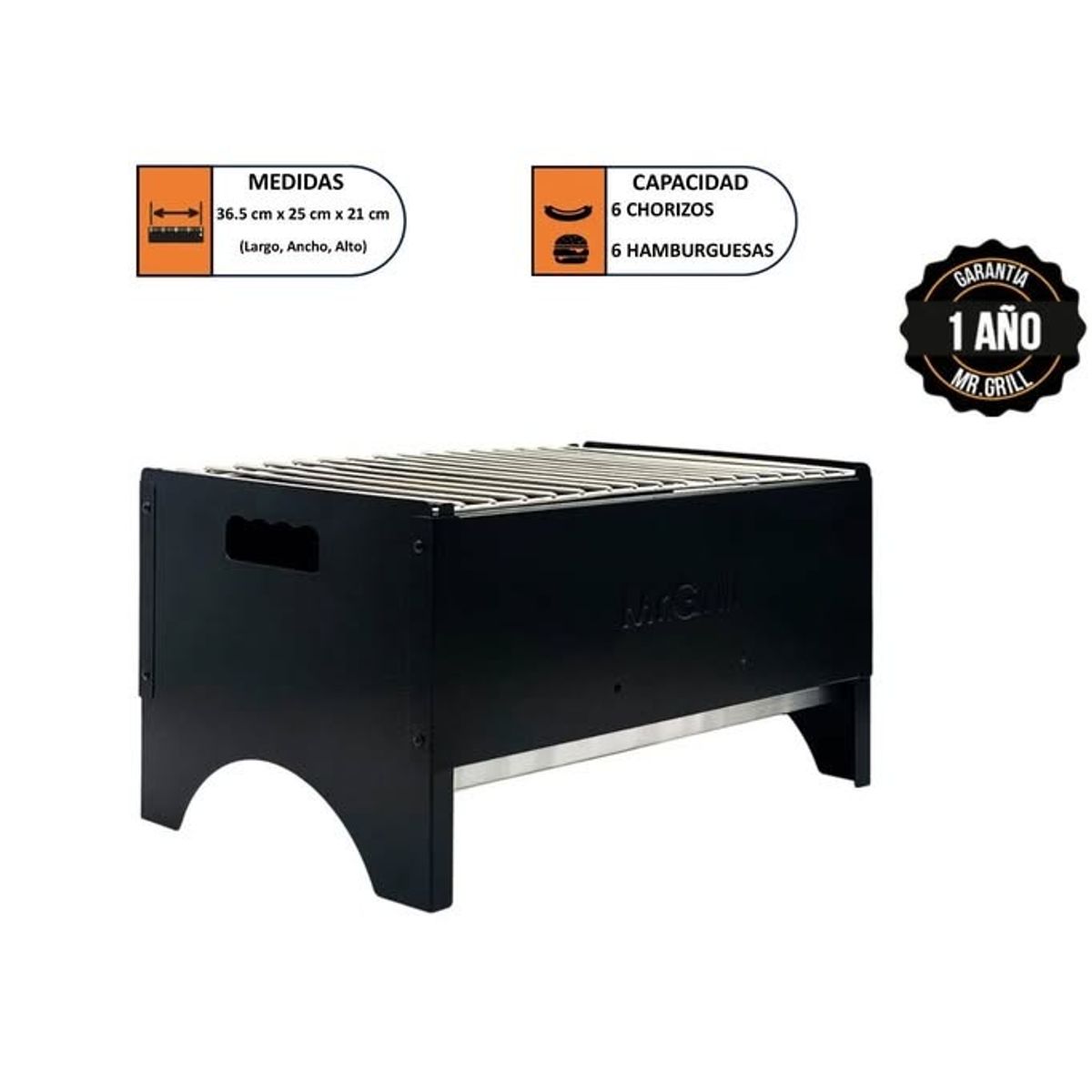 MR GRILL - Parrilla Portátil Rectangular Pocket Mr Grill