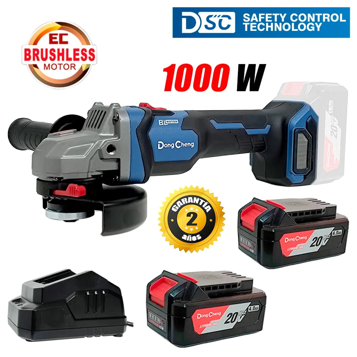 DONGCHENG - Amoladora Inalámbrica Industrial 5 Dongcheng DCSM04-125EM 20V BL