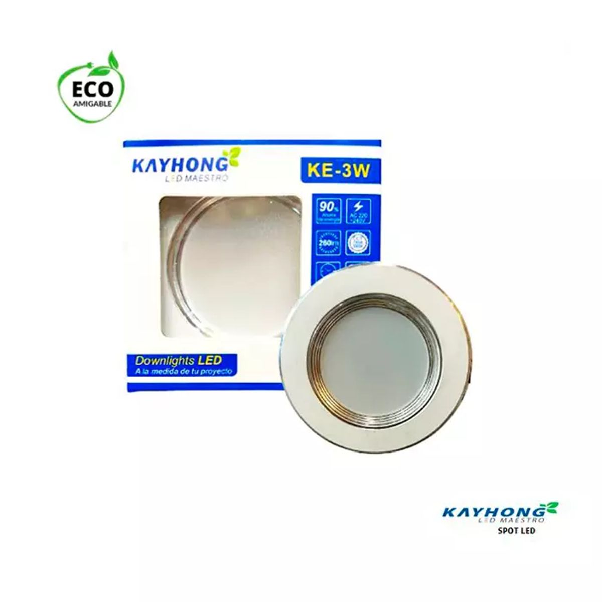 GENERICO - Spot Led Tricolor 3W  Base Blanca
