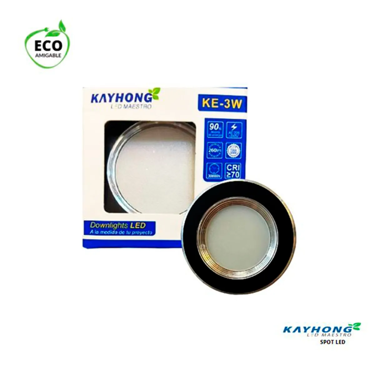 GENERICO - Spot Led Tricolor 3W  Base Negro