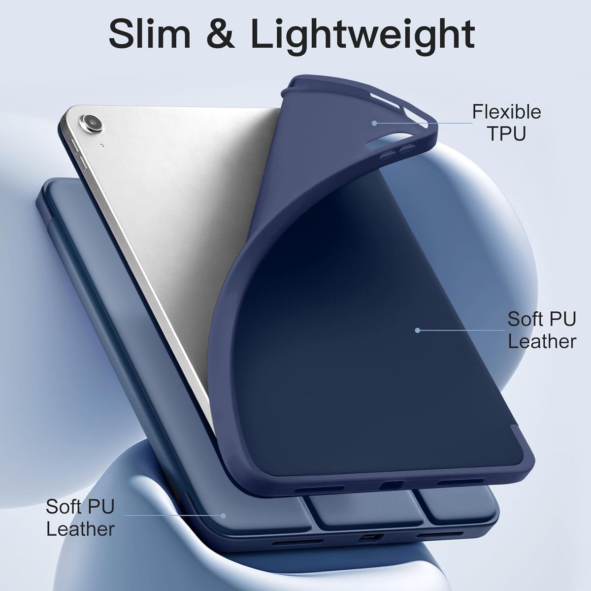 GENERICO - Funda Case Para iPad 11 (A16) 2025 11va Gen Con Porta Pencil - AZUL