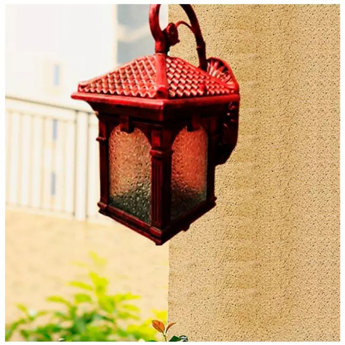 GENERICO - Lámpara de Pared Farol Rojo