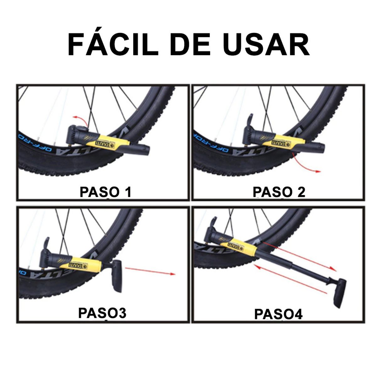 GENERICO - Inflador Bicicleta Pelota Portátil Negro