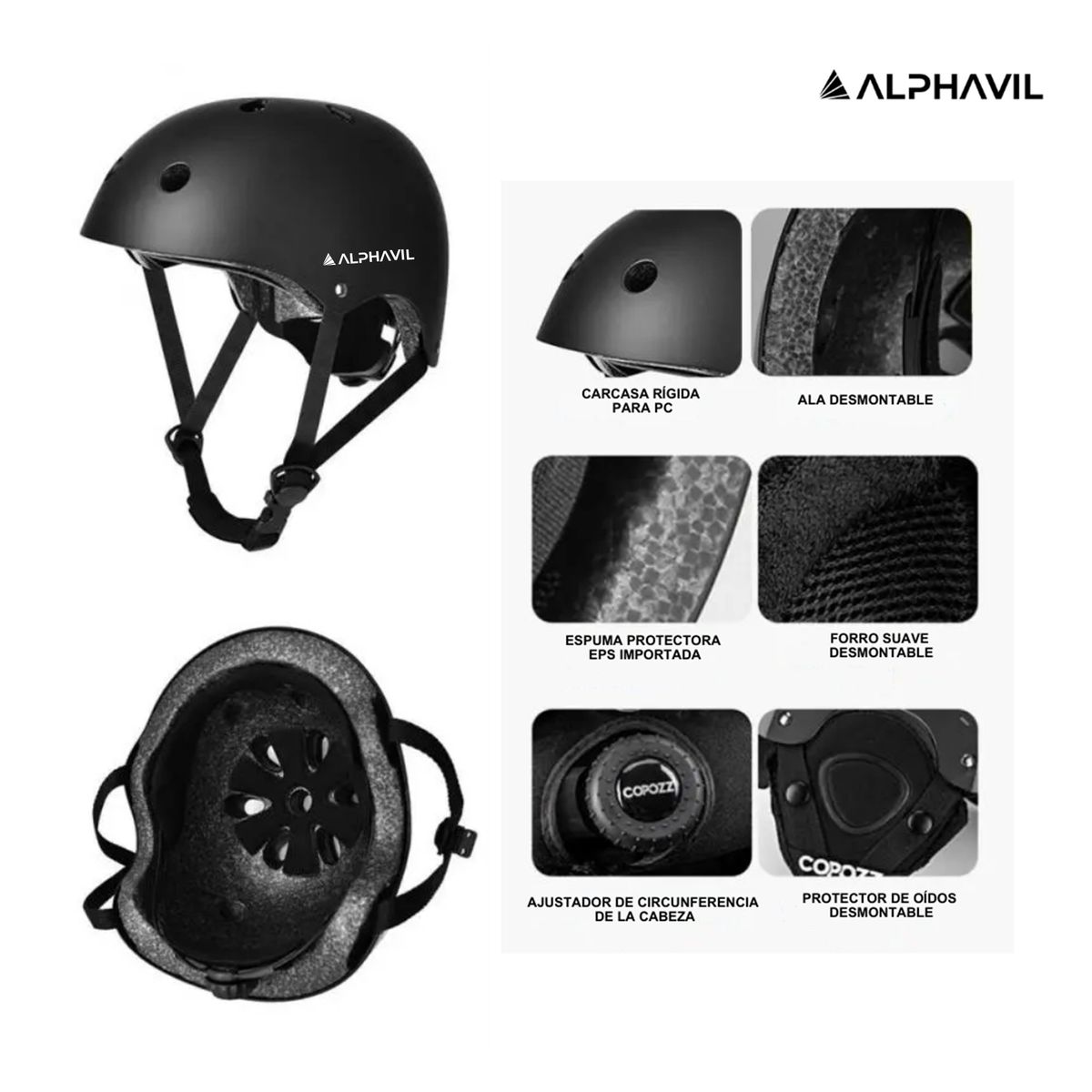 ALPHAVIL - Casco para Bicicleta Road X1 Alphavil ADB200013 Negro