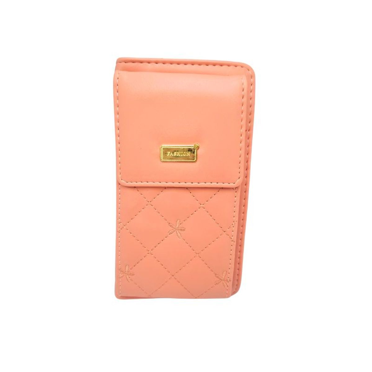 GENERICO - Bolso Cruzado Acolchado para Teléfono Diseño Floreado Marrón Claro