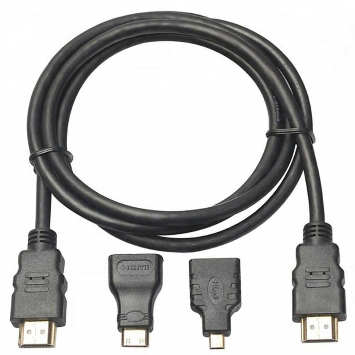 INTERLUD - Cable Hdmi 3 En 1 Con Adaptador Mini Y Micro Hdmi 1.5 Metros