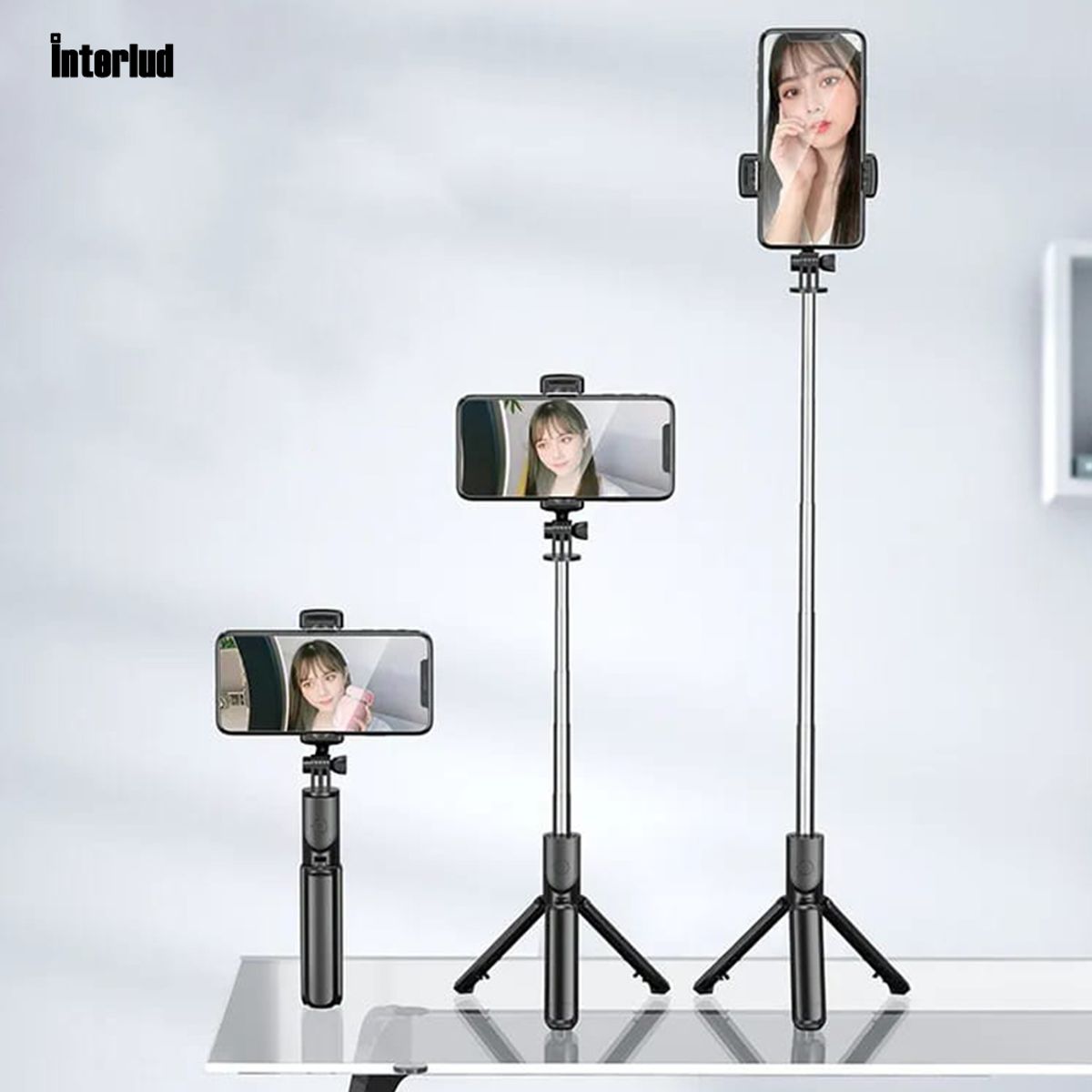 INTERLUD - Trípode Selfie Con Soporte y Control Bluetooth APC230013 Interlud