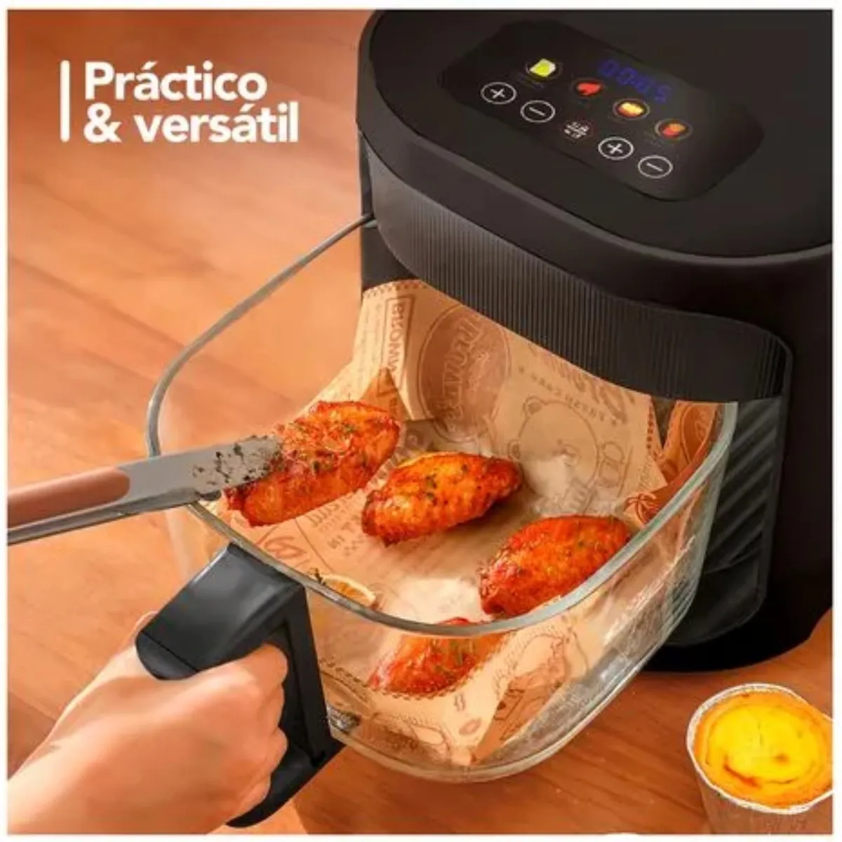 GENERICO - Freidora Aire Airfryer Digital 5L Moderna Sin Aceite 2400W Negro