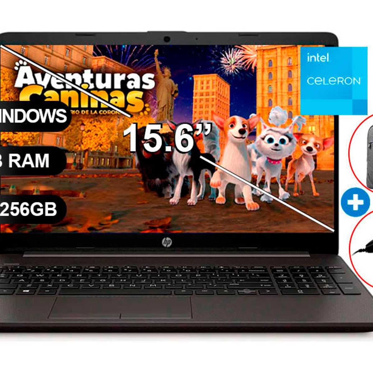 HP - Laptop HP 250 G9 CELERON N4500, 8GB RAM, 256GB SSD, 15.6", SIN WINDOWS (A12FJLA)