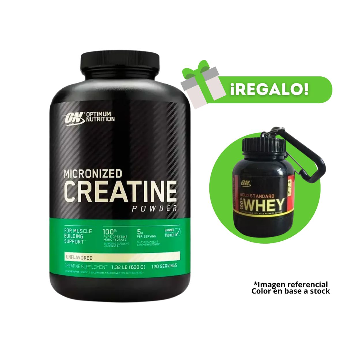 OPTIMUN NUTRITION - CREATINA MICRONIZADA OPTIMUN NUTRITION 600G + PORTAPROTEINA