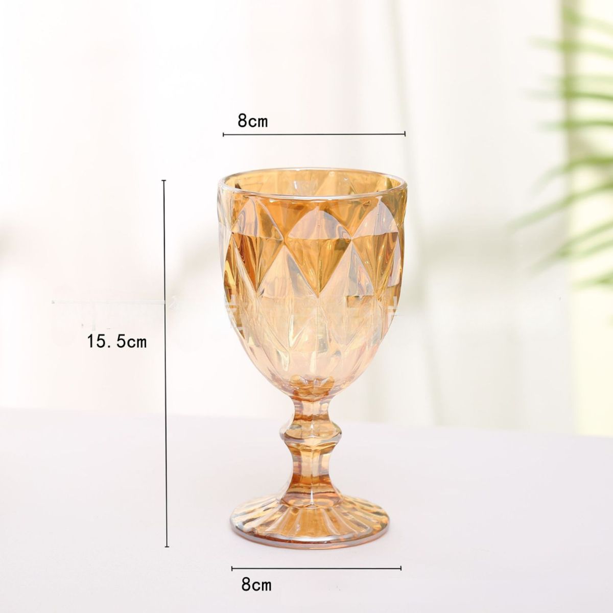 GENERICO - Set de copas labradas Aesthetic Doradas 330 ml