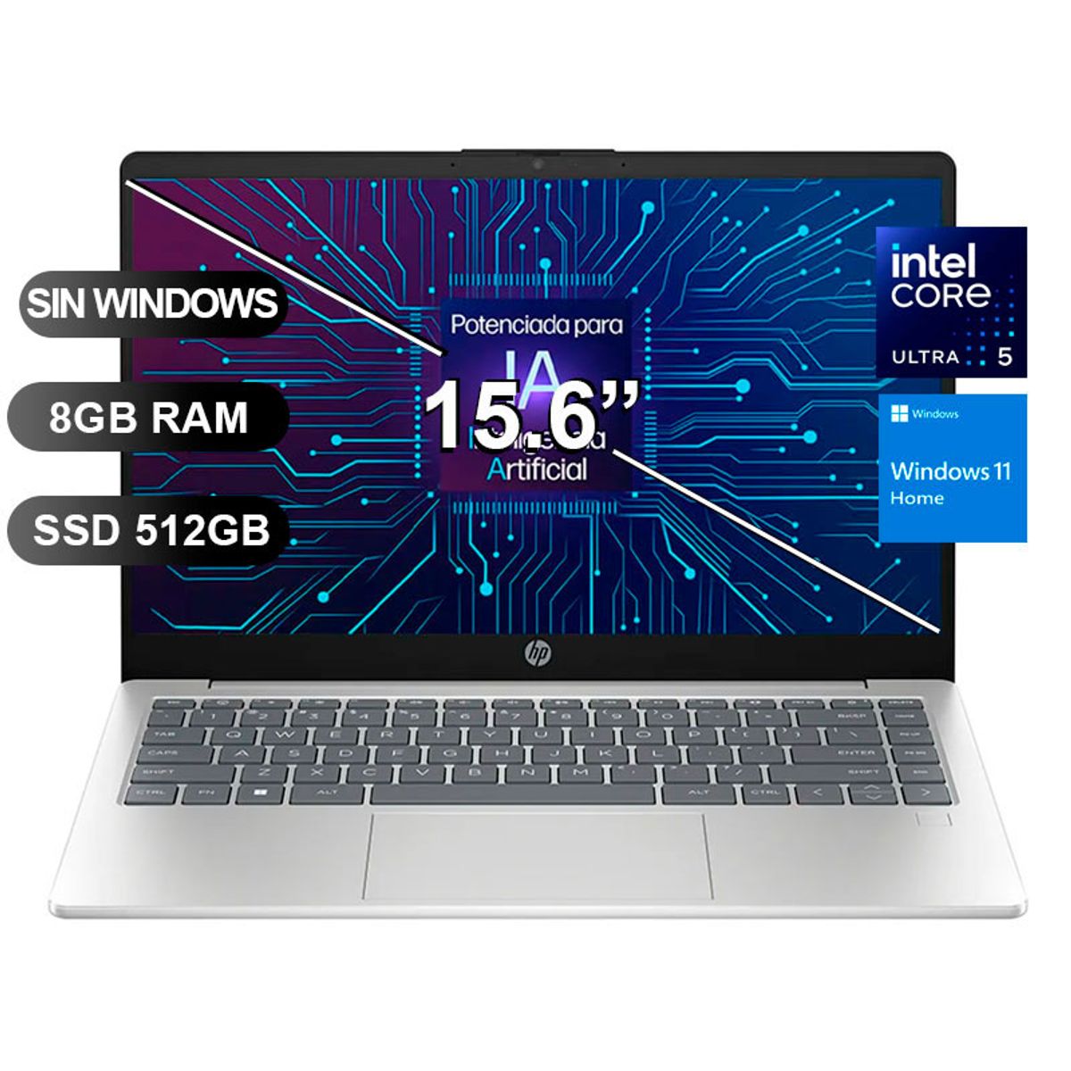HP - Laptop HP 14-EP1001LA ULTRA5-125H 8GB RAM 512GB SSD 14 W11home A38P2LA