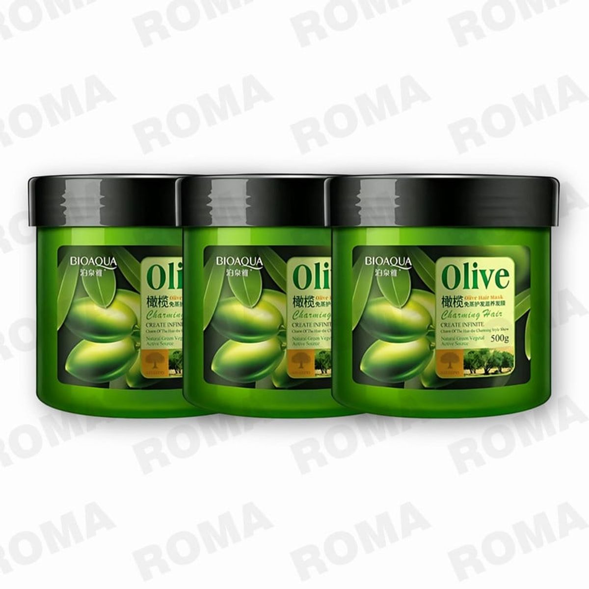 BIOAQUA - PACK 3 MASCARILLA DE OLIVO PARA EL CABELLO BIOAQUA 1500G