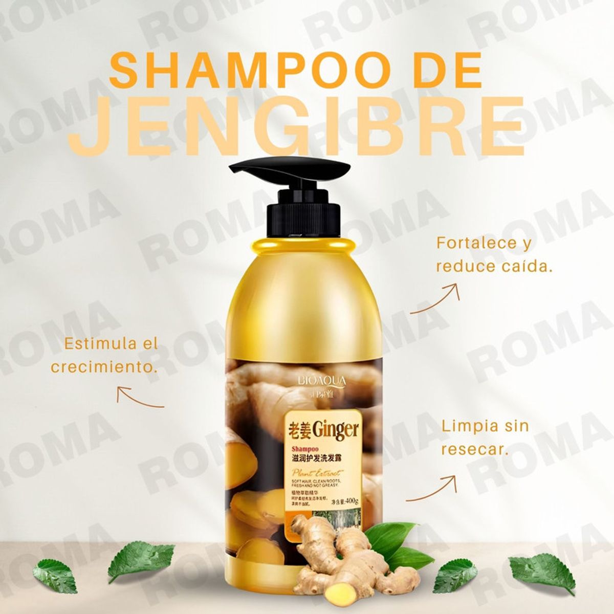 BIOAQUA - SHAMPOO DE JENGIBRE BIOAQUA 400ML