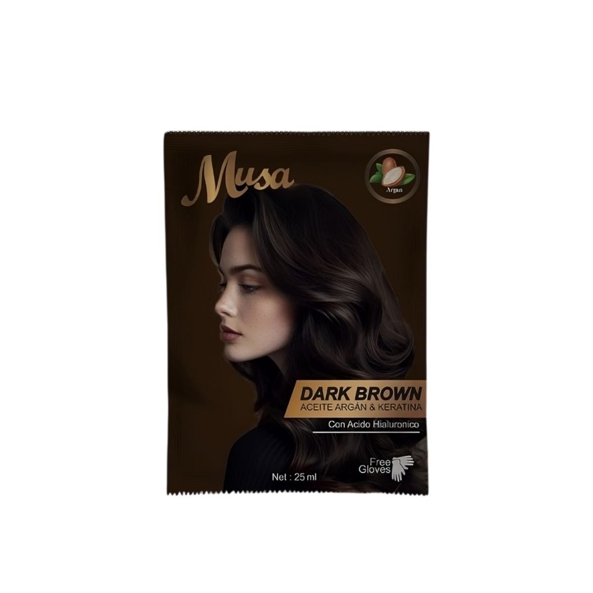 GENERICO - Shampoo Hair Color Musa Tinte Dark Brown 25mlx10