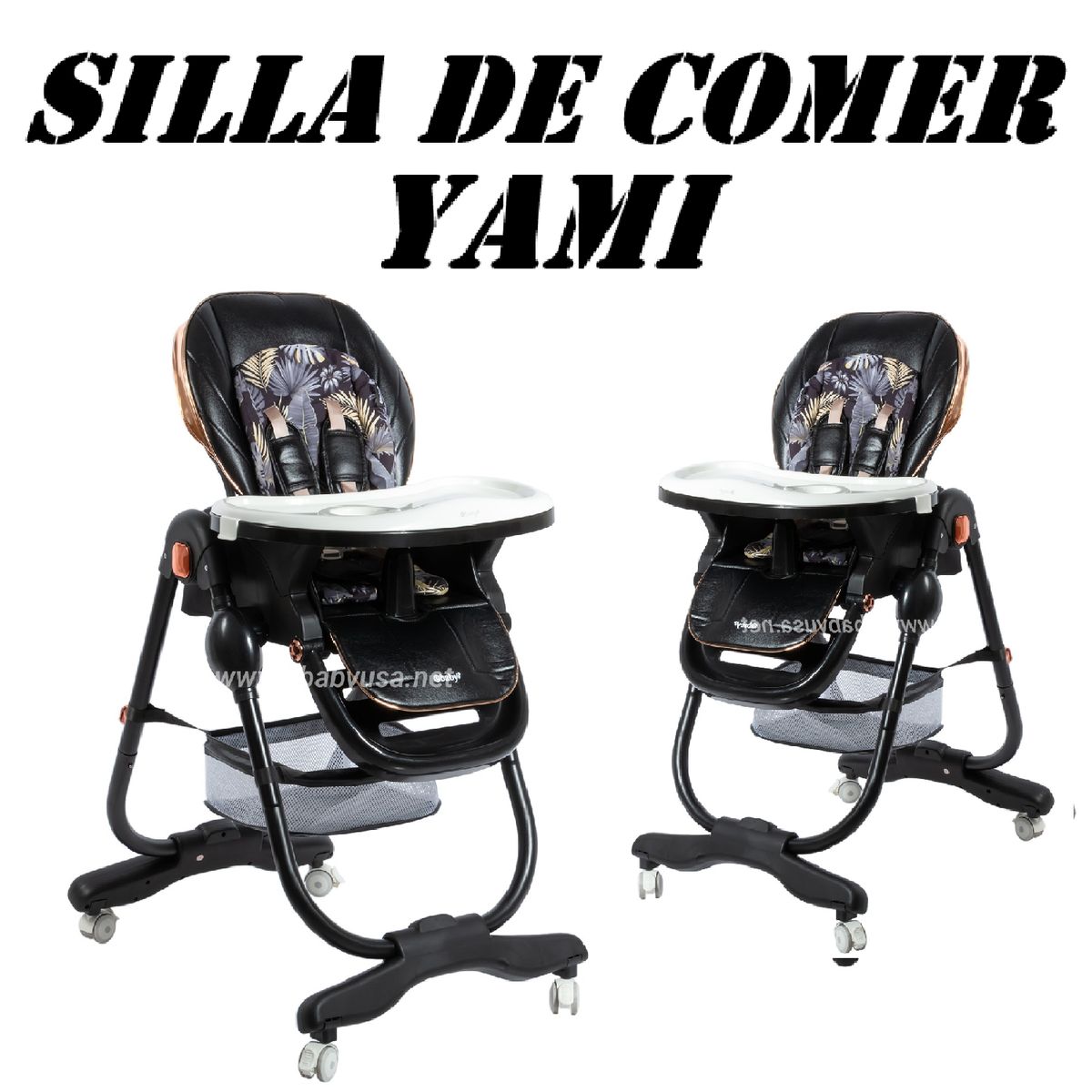 EBABY - Nueva silla de comer Altura Ajustable Yami Ebaby -Negro