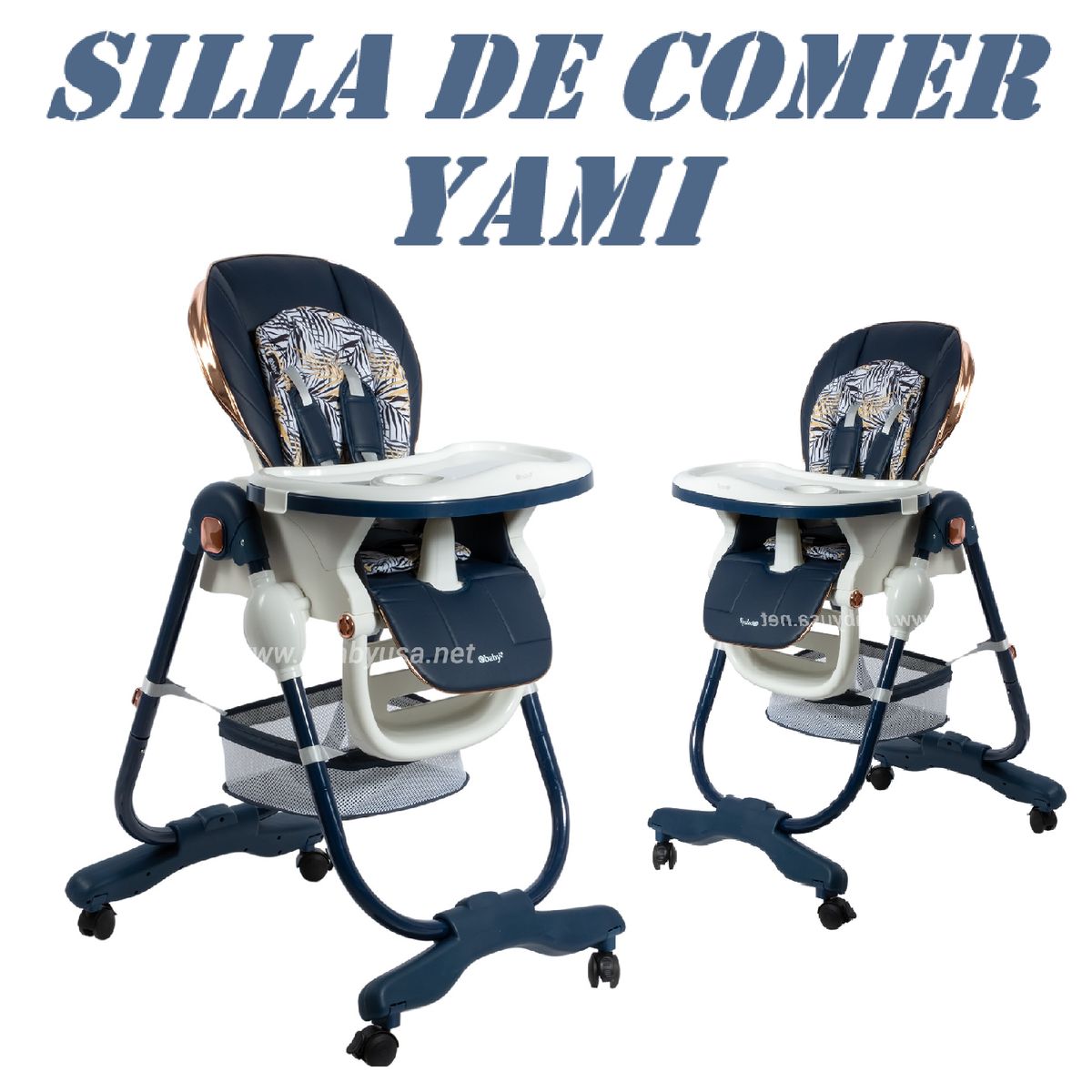 EBABY - Nueva silla de comer Altura Ajustable Yami Ebaby -Azul