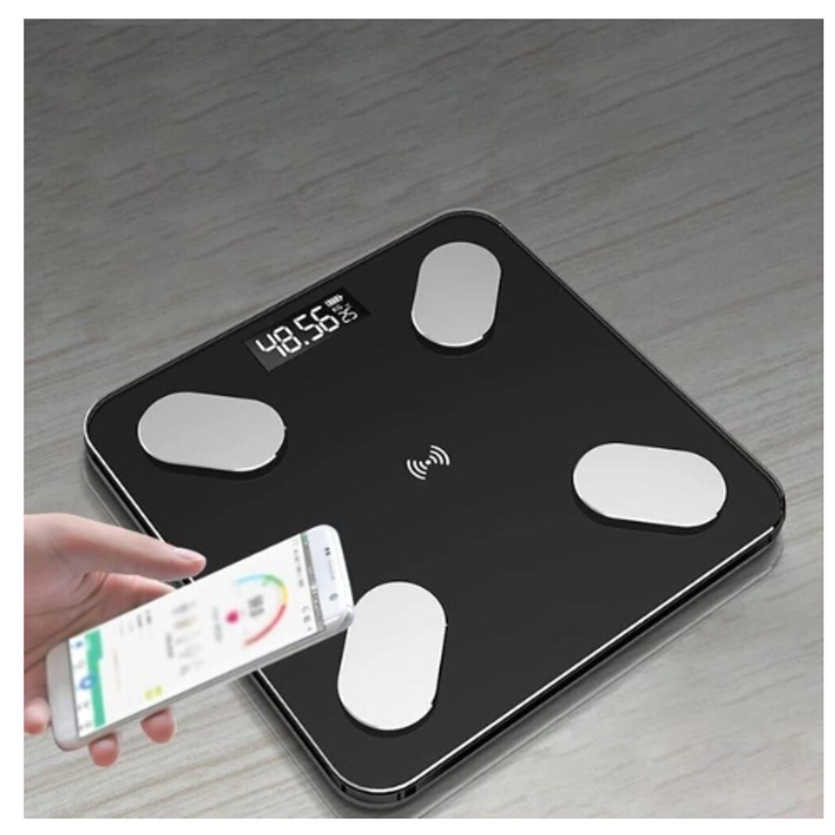 GENERICO - Balanza Digital Inteligente Bluetooth IMC Edad Corporal Negro