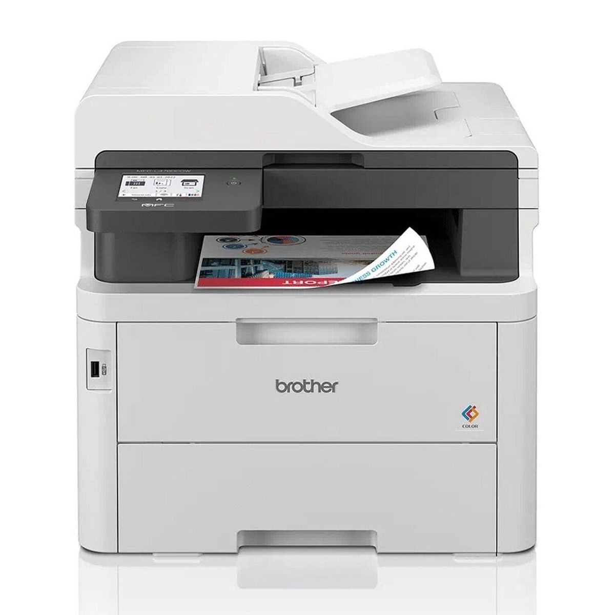 BROTHER - Impresora Láser color Brother MFC-L3760CDW Duplex WIFI Red ADF FAX