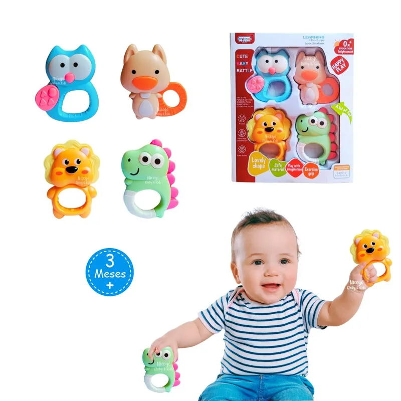 Set de Sonajas de Animalitos con Mordedor para Bebés BABY