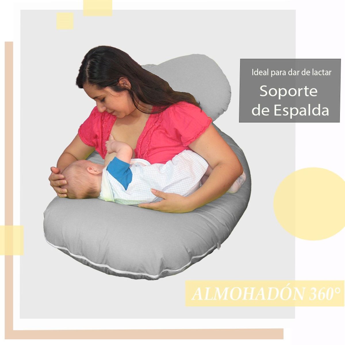 GENERICO - Cojín Maternal Ergonómica Descanso Profundo para Embarazada 360° Plomo