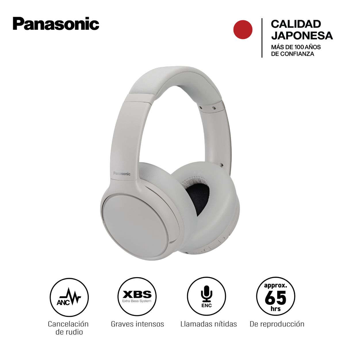 Panasonic - Audífonos Bluetooth Panasonic M600 Beige 65 horas - Noise Cancelling
