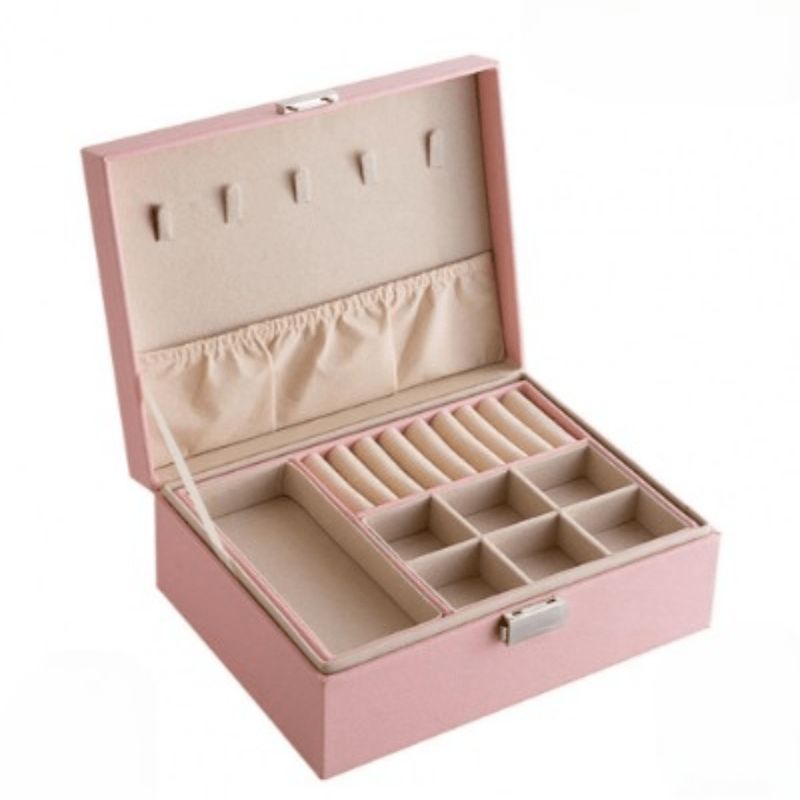 GENERICO - Joyero Organizador De Collar Aretes Anillos 2 pisos MDA290021 Rosado