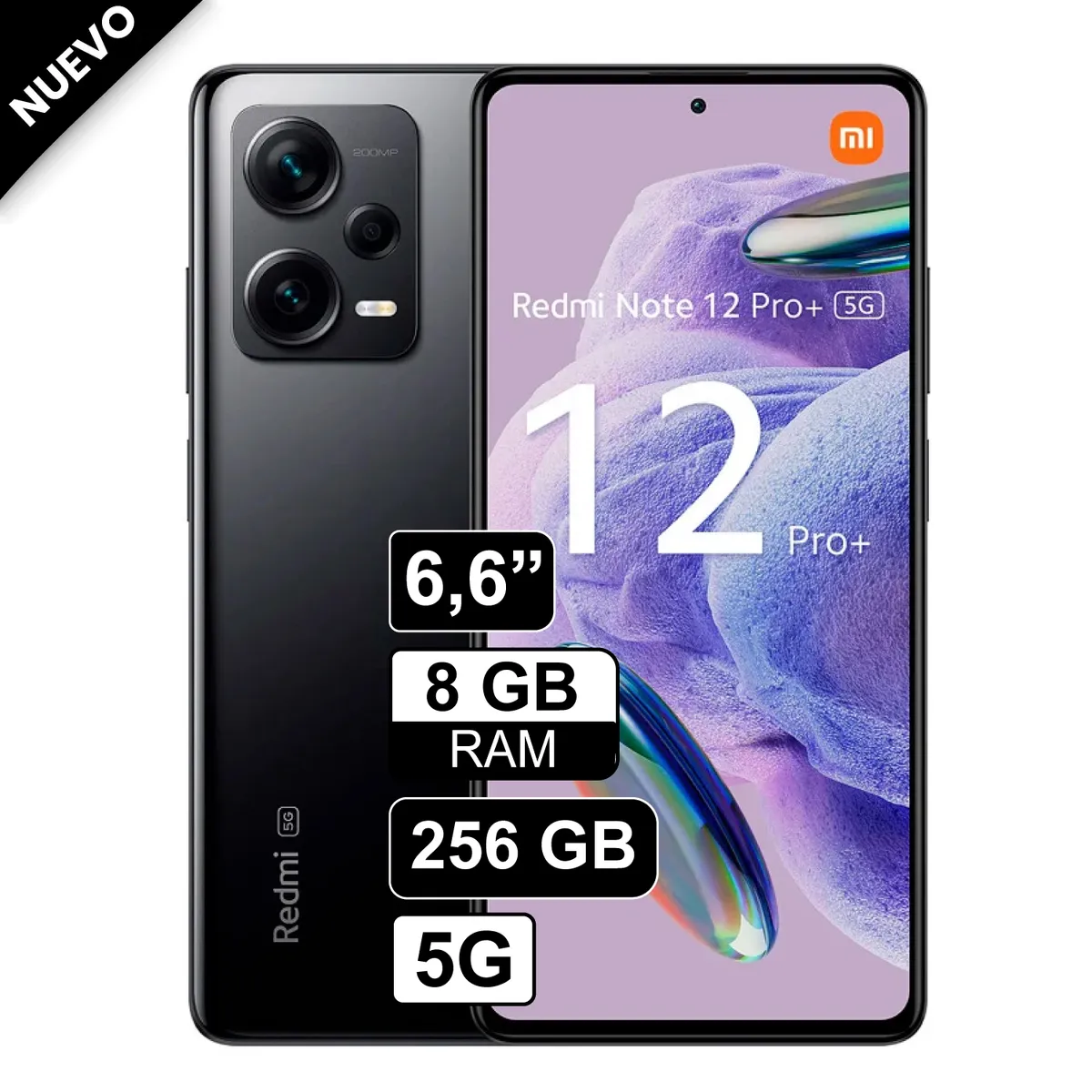 REDMI - Celular Xiaomi Redmi Note 12 Pro+ 5G Midnight Black 8GB RAM 256GB