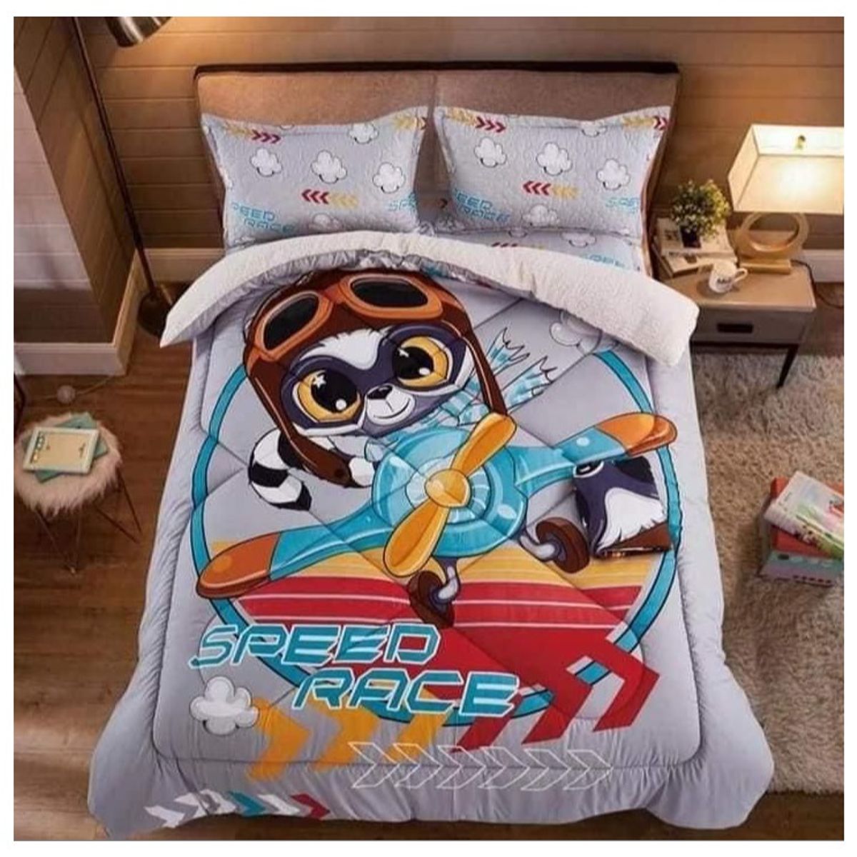 MINGDA - Set Edredón 2 pz C/ Carnero + Set Sábanas + Fundas 5 Pz 100% Calidad