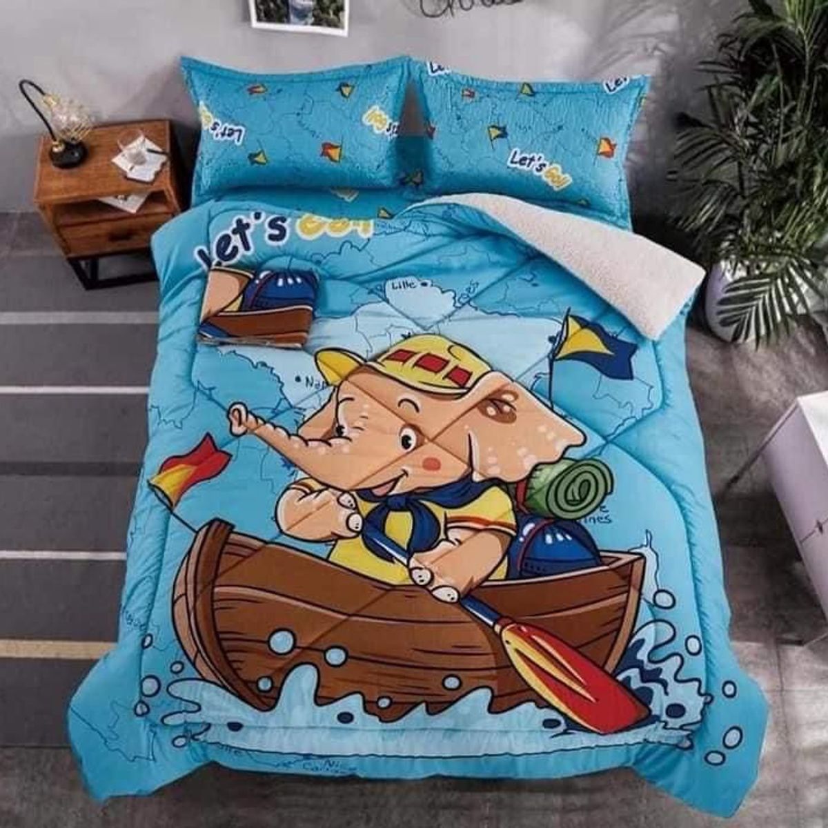 MINGDA - Set Edredón 2 pz C/ Carnero + Set Sábanas + Fundas 5 Pz 100% Calidad